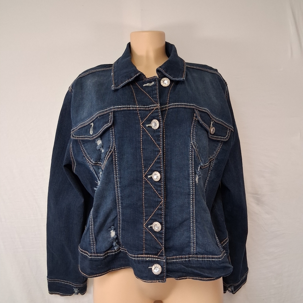 Amethyst Jeans Dark Blue Denim Jacket Size 2X